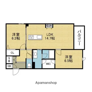 シャーメゾン グリナージュ【303号室】の間取り