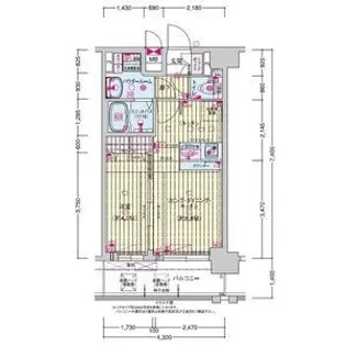 プレサンス鶴橋トレヴィエ【10階】の間取り