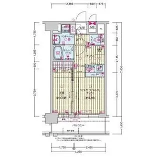 プレサンス鶴橋トレヴィエ【10階】の間取り