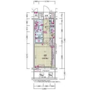 プレサンス鶴橋トレヴィエ【7階】の間取り