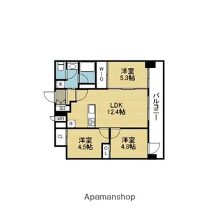 大阪府東大阪市長瀬町1丁目【マンション】の間取り