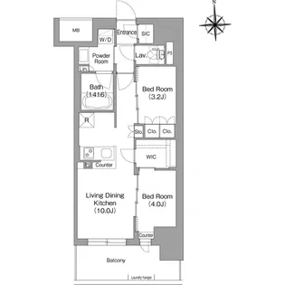コンフォリア・リヴ博労町一丁目Q【0802号室】の間取り