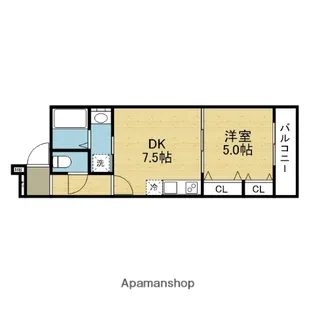 大阪府東大阪市友井3丁目【マンション】の間取り
