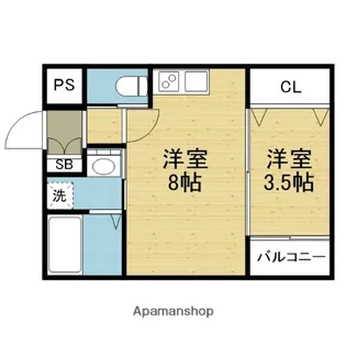 H−maison巽中【2階】の間取り