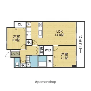 プライムハイツ【604号室】の間取り