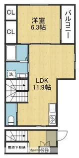 K1下寺町【2階】の間取り