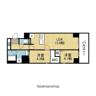 JP noie 上町台龍造寺【3階】の間取り