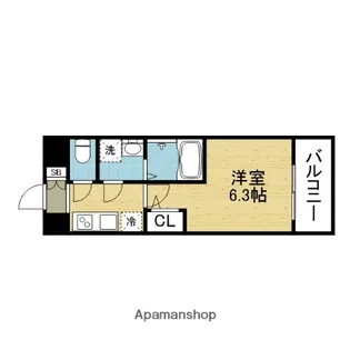 エスリードレジデンス玉造ザ・イースト【13階】の間取り