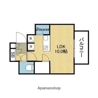 ザ・パークハビオ谷町六丁目クロス【4階】の間取り