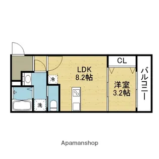 ステリア森ノ宮【3階】の間取り