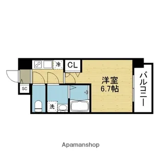 ワールドアイ大阪EAST CITY【706号室】の間取り