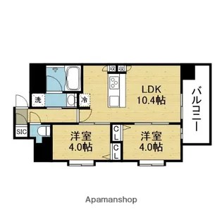 スプランディッド玉造【3階】の間取り