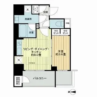 プレサンスロジェ天王寺真田山公園【0501号室】の間取り