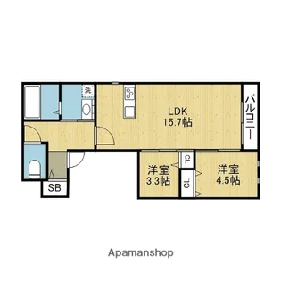 MOON HILLS 上汐【3階】の間取り