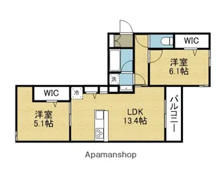 クラシスト深江北【1階】の間取り