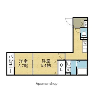 ヴェルメゾン加美東【2階】の間取り