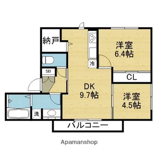カーサ ウィステリア【1階】の間取り