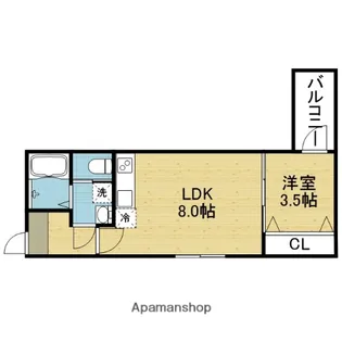 アプローズ新深江【1階】の間取り