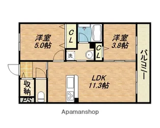 パールコート今里【1階】の間取り