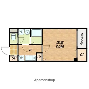 クィーンライフ東今里【6階】の間取り