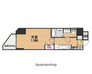 スワンズシティ大手前ソレイユ【3階】の間取り