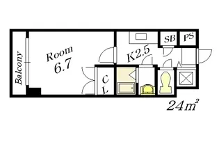 シャルマンフジ大阪城南【5階】の間取り