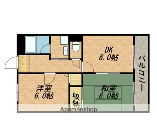 アイシェード勝山【301号室】の間取り