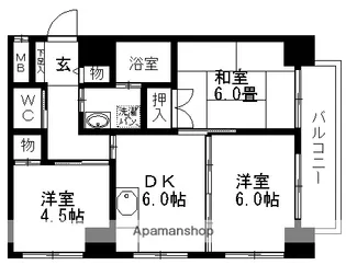 第一玉造マンション【6階】の間取り
