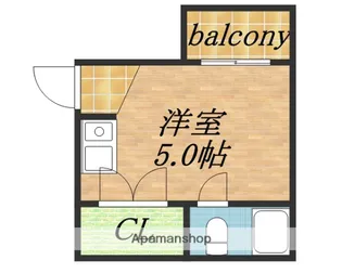 ハイツ菱屋【1階】の間取り