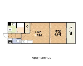 グランシス天満橋【10階】の間取り