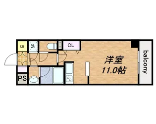 シティヒルズ安堂寺【6階】の間取り