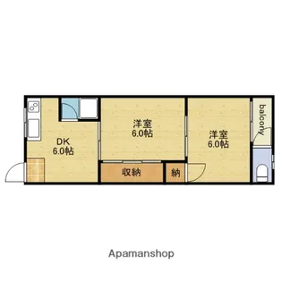 中道マンション【202号室】の間取り
