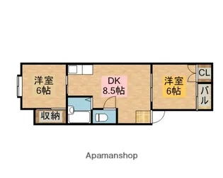 ルビーマンション【4B号室】の間取り