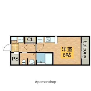 レジュールアッシュ長堀通南【4階】の間取り