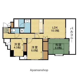 ライオンズマンション鶴橋【601号室】の間取り