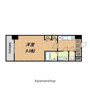 スプランディッド淀屋橋DUE【1114号室】の間取り