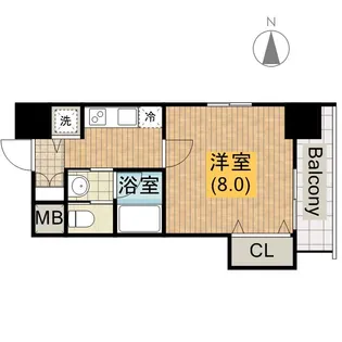 ブリリアン夕陽丘【5階】の間取り
