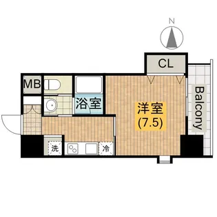 ブリリアン夕陽丘【6階】の間取り