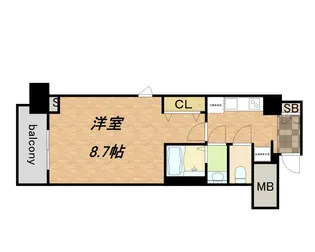 コンフォリア心斎橋EAST【0208号室】の間取り