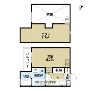 サンモール巽西【105号室】の間取り