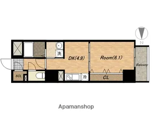 エステムコート心斎橋EAST3エクシード【7階】の間取り