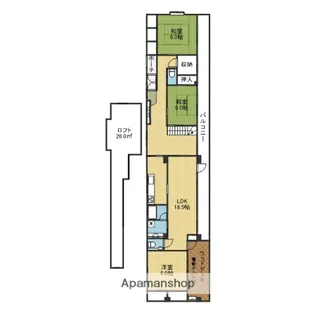 NS上町セブン【701号室】の間取り