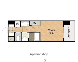 エイペックス心斎橋東【805号室】の間取り