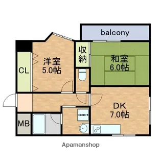 サニーパレス山口【6階】の間取り