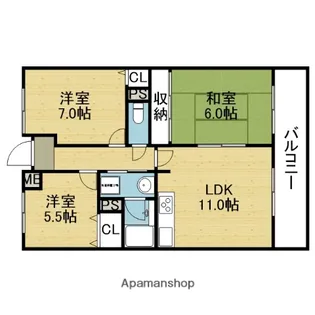 エヌズ【504号室】の間取り