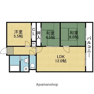 新深江サンハイツ【503号室】の間取り