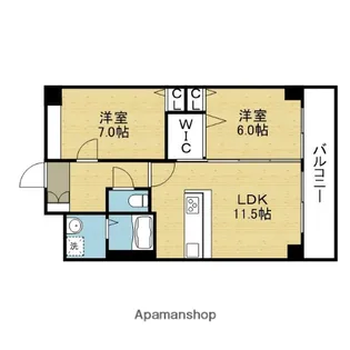 エーデル深江橋【5階】の間取り