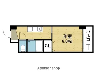 ル・パルトネール天王寺真田山【601号室】の間取り