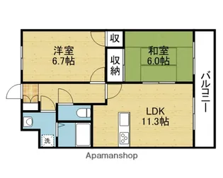 カサグランデ深江【3階】の間取り
