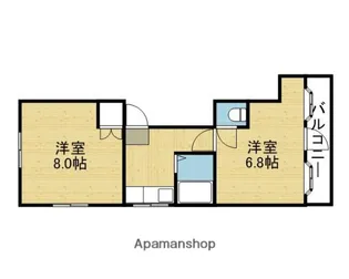 エニシダ南巽【201号室】の間取り